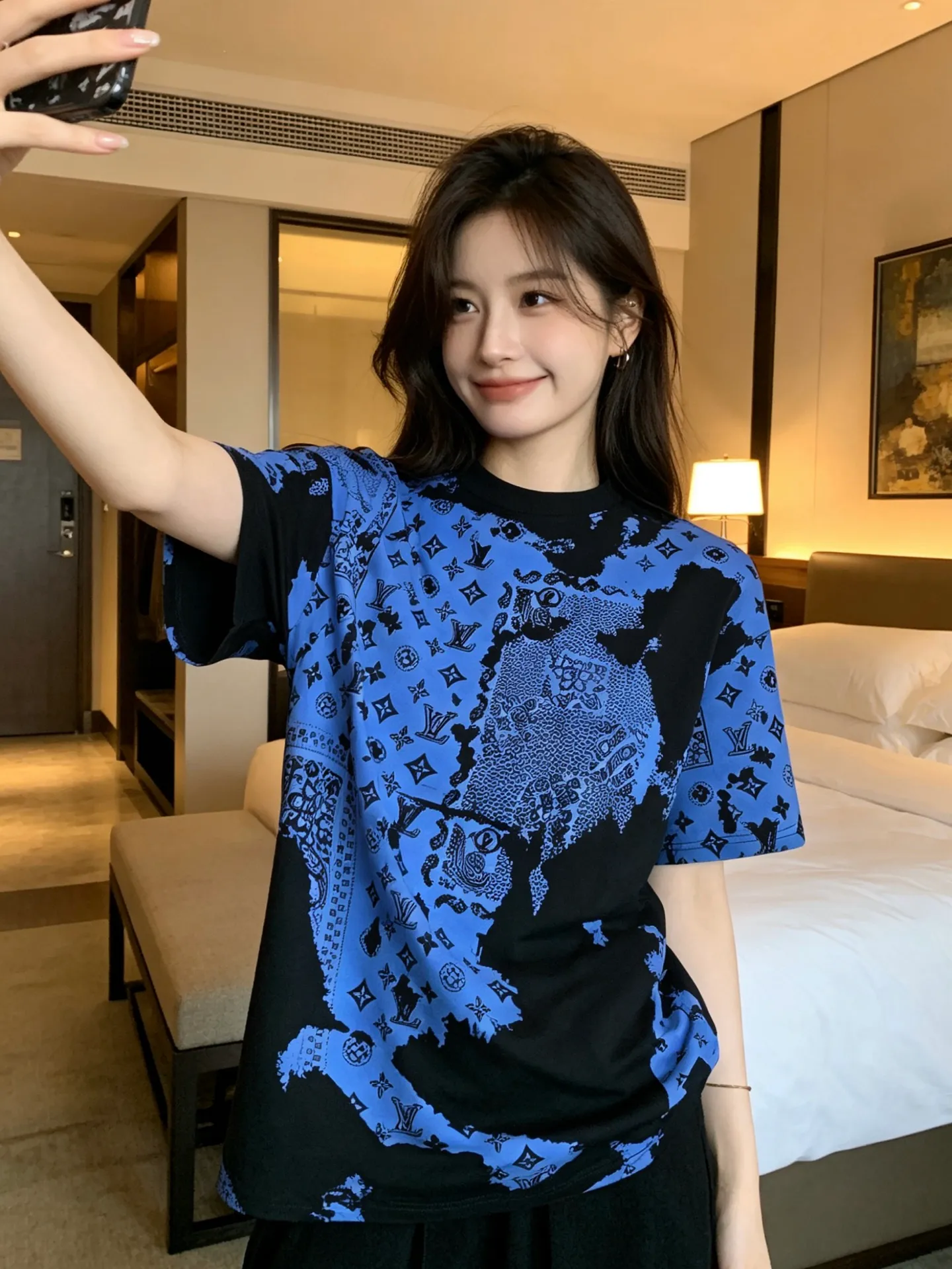 Louis Vuitton/Louis Vuitton cashew flower print short sleeves